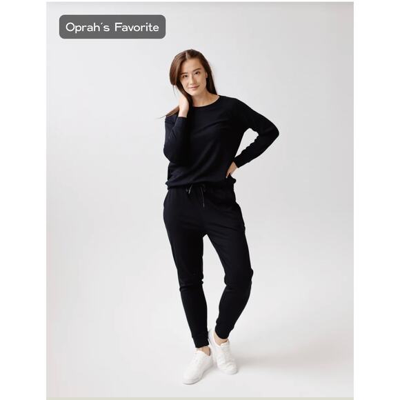 New Cozy Earth Womens Luxury Bamboo Jogger & Sweatshirt Small Black - Picture 1 of 4